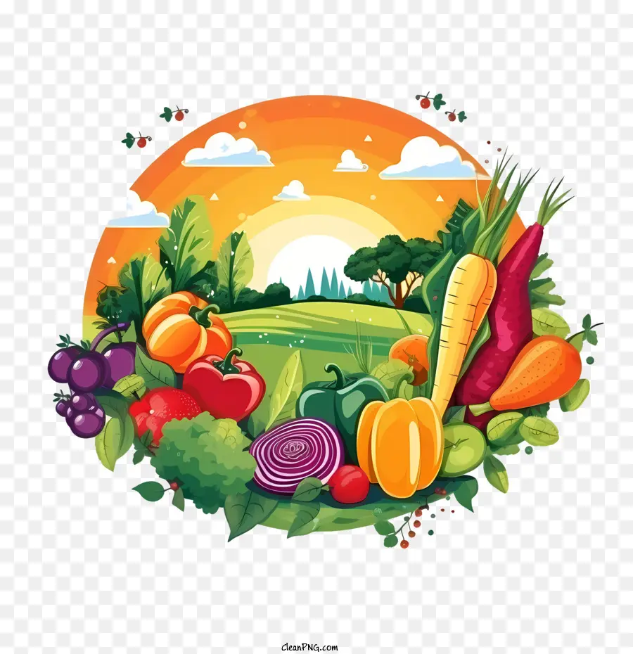 Monde Journée Végétarienne，Des Légumes Sains PNG