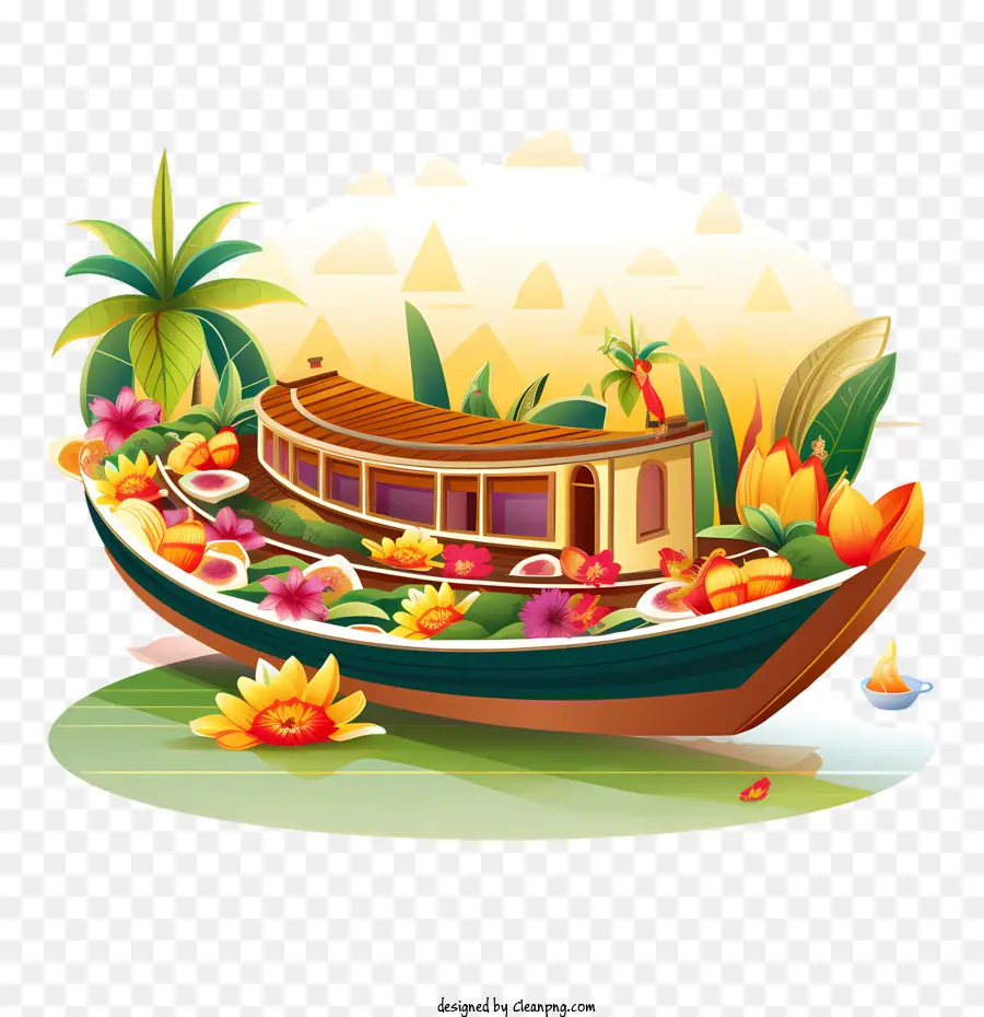 Bateau Onam，Bateau Fleuri PNG