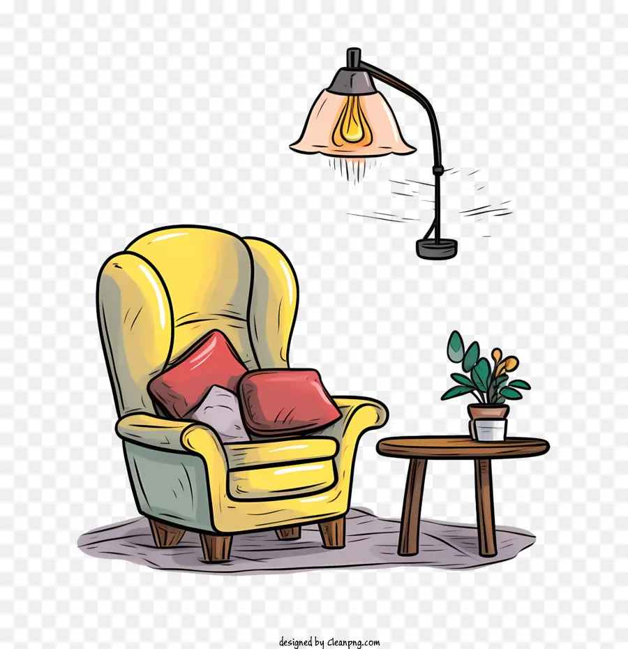 Canapé Et Lampe，Fauteuil Bleu PNG