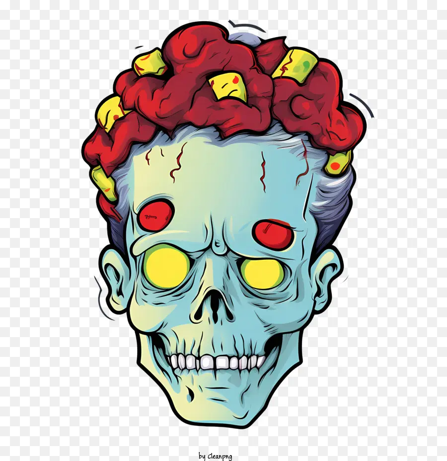 Crâne De Zombie，Tête De Zombie PNG