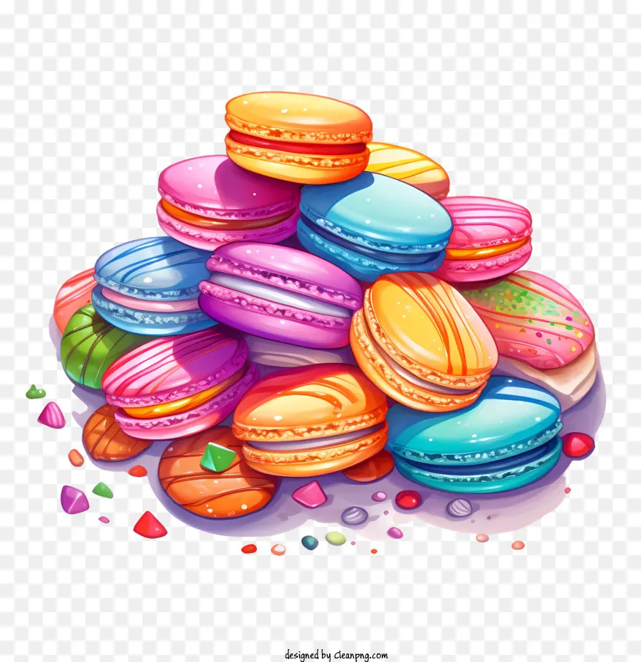 Journée Du Macaron，Macarons Colorés PNG