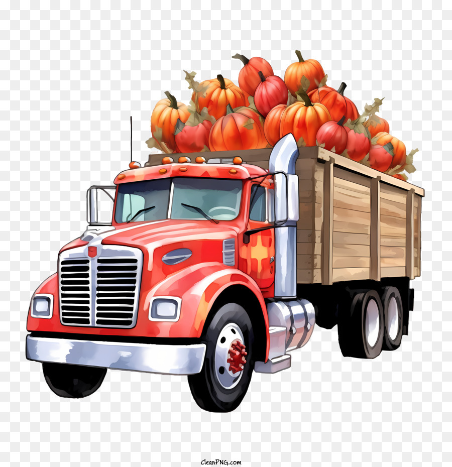 Camion De R Colte Transportant Des Citrouilles Camion Citrouille Png