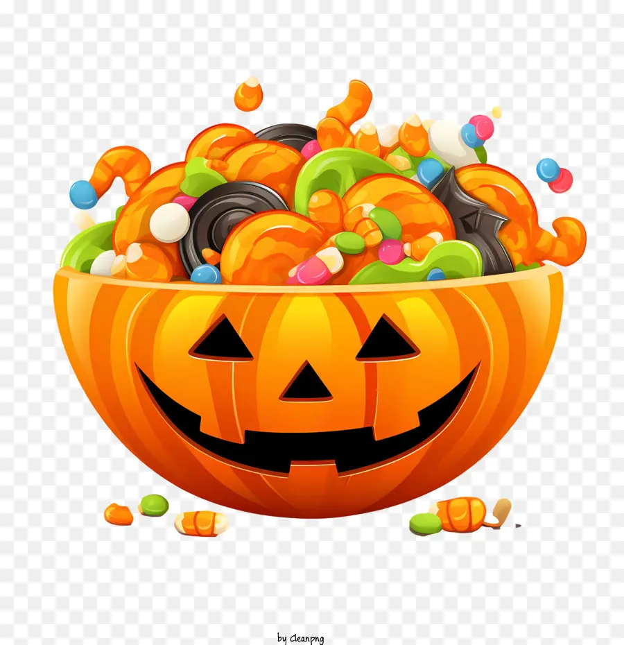 Bol De Bonbons D'halloween，Les Bonbons D'halloween PNG