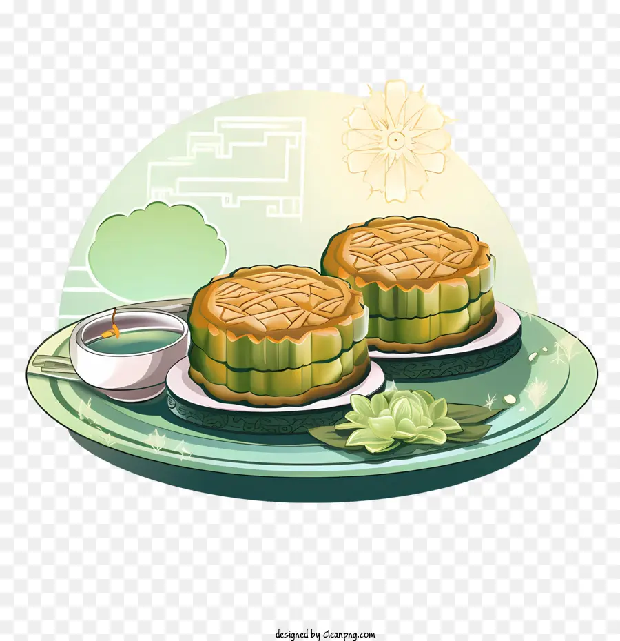 Gâteau De Lune Vert，Gâteaux De Lune Verts PNG