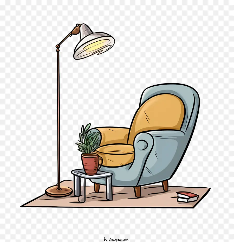 Canapé Et Lampe，Fauteuil De Salon PNG