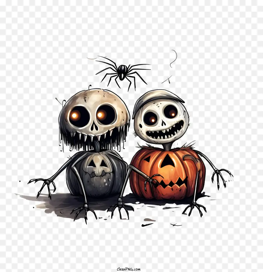 Crâne D'halloween，Squelettes D'halloween PNG