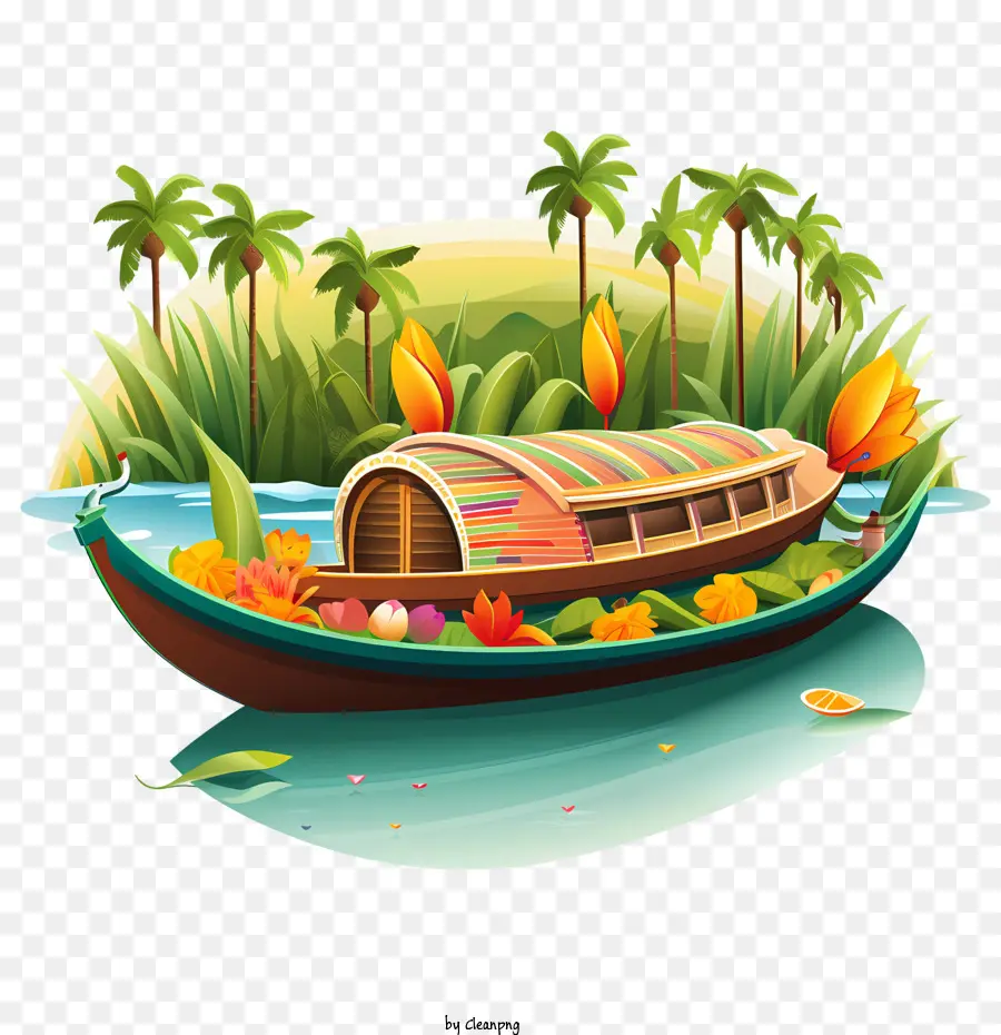 Bateau Onam，Bateau Décoré PNG