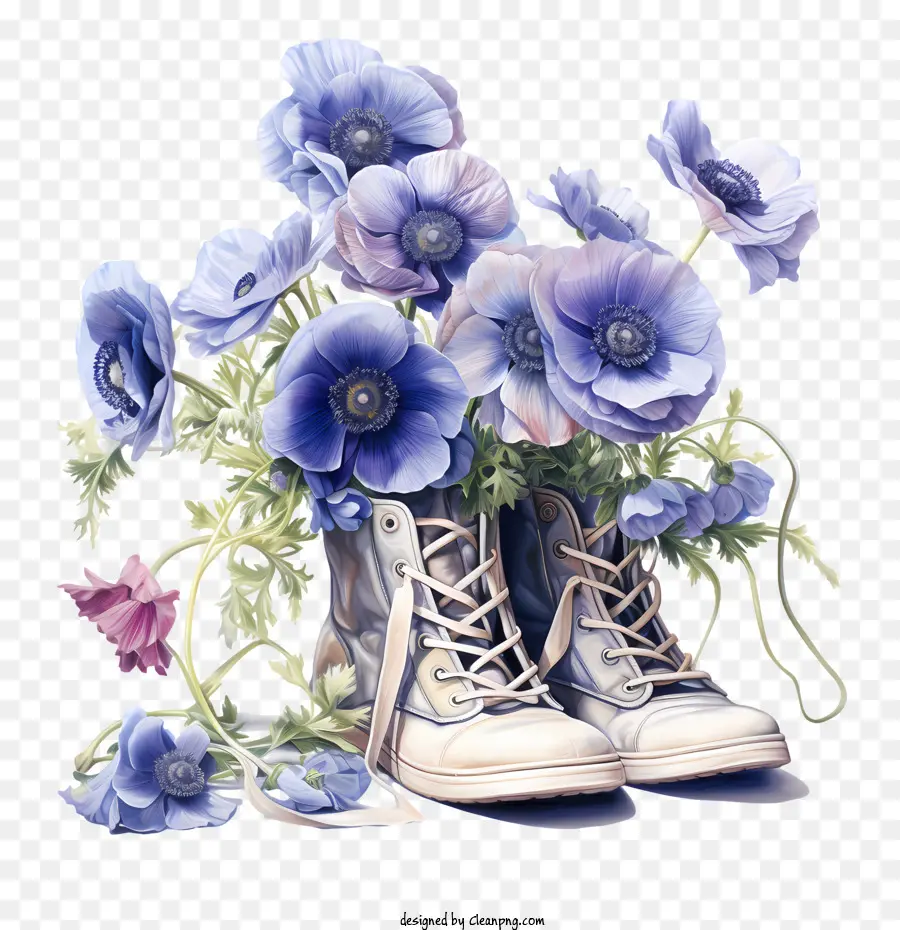 Anémone Fleur，Fleurs Bleues PNG