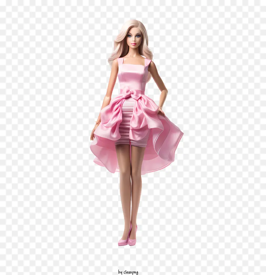 Fille De Barbie，Robe Rose PNG