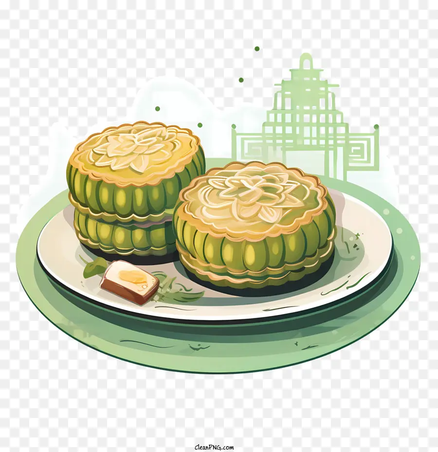 Gâteau De Lune Vert，Gâteaux De Lune Verts PNG