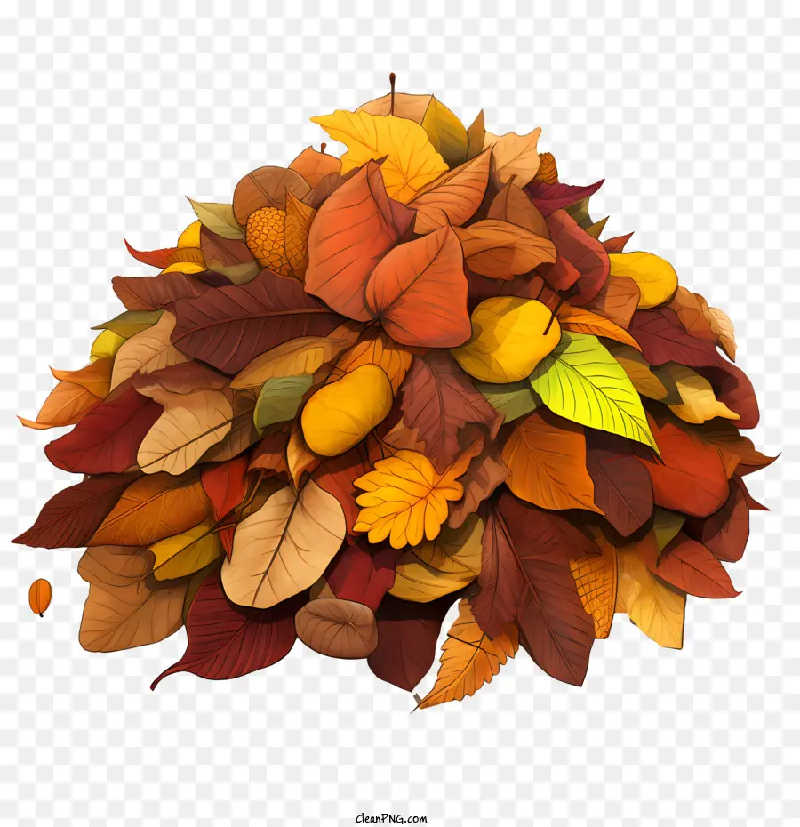 Tas De Feuilles，Feuilles D'automne PNG