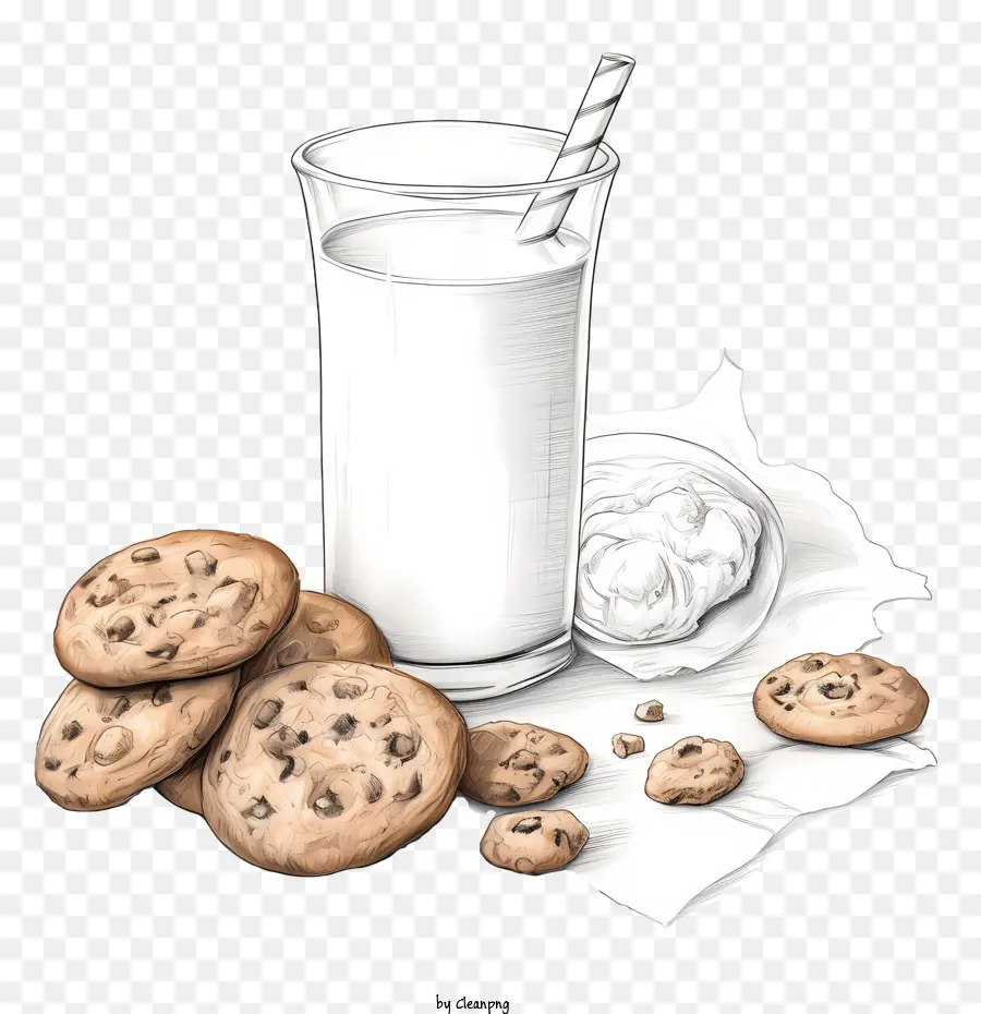 Biscuits Et Lait，Lait Et Biscuits PNG