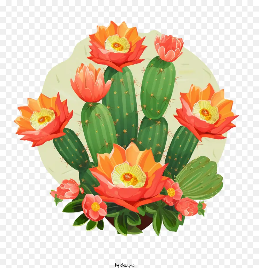 Cactus Succulents，Cactus Avec Des Fleurs PNG