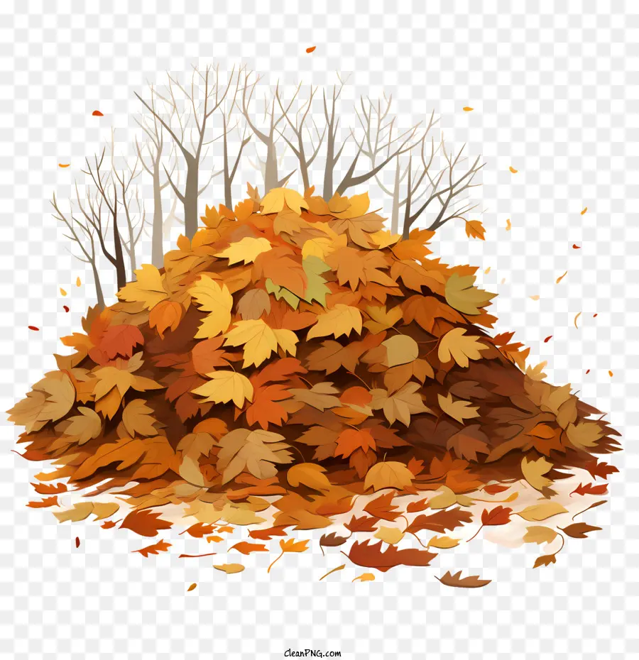 Tas De Feuilles，Feuilles D'automne PNG