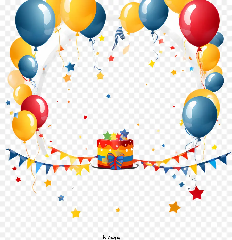 Cadre D'anniversaire，Ballons PNG