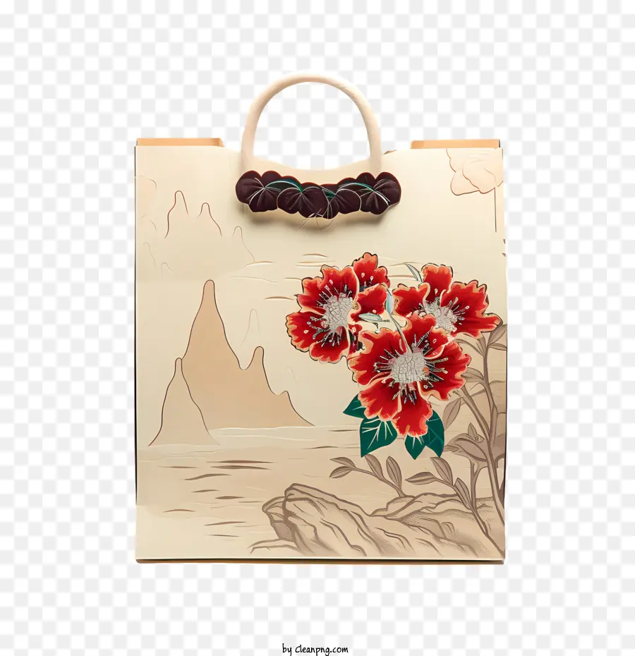 Sac En Papier，Sac Cadeau Floral PNG