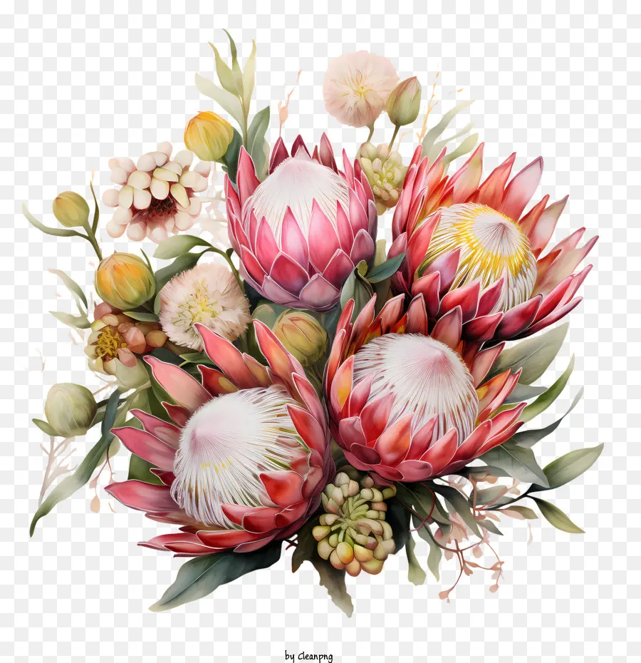 Protea Fleur，Fleurs Rouges PNG