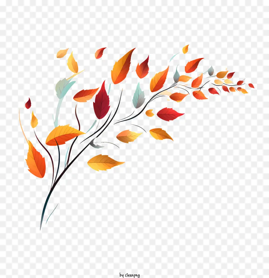 Feuilles Au Vent，Feuilles D'aquarelle PNG