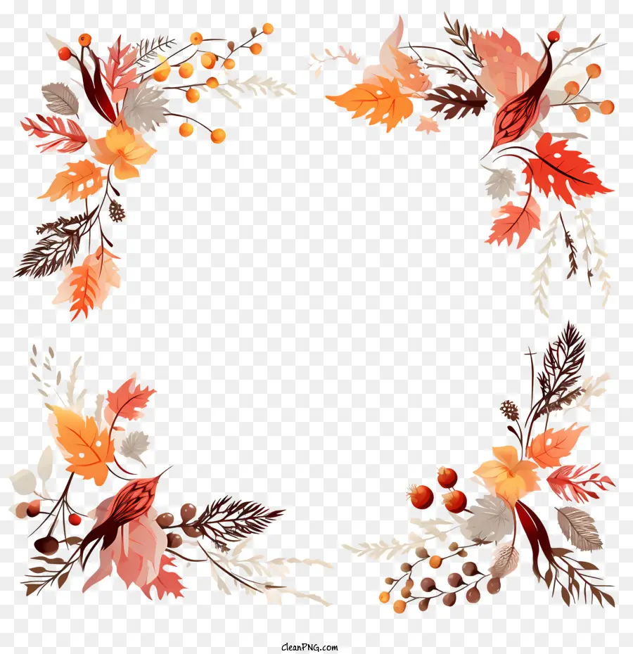 Cadre De Feuille D'automne，Feuilles D'automne PNG