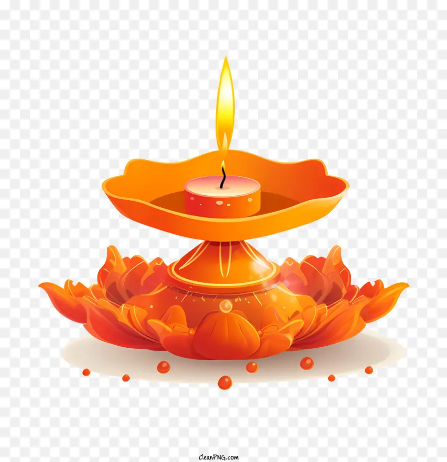 Deepavali，Bougie Orange PNG