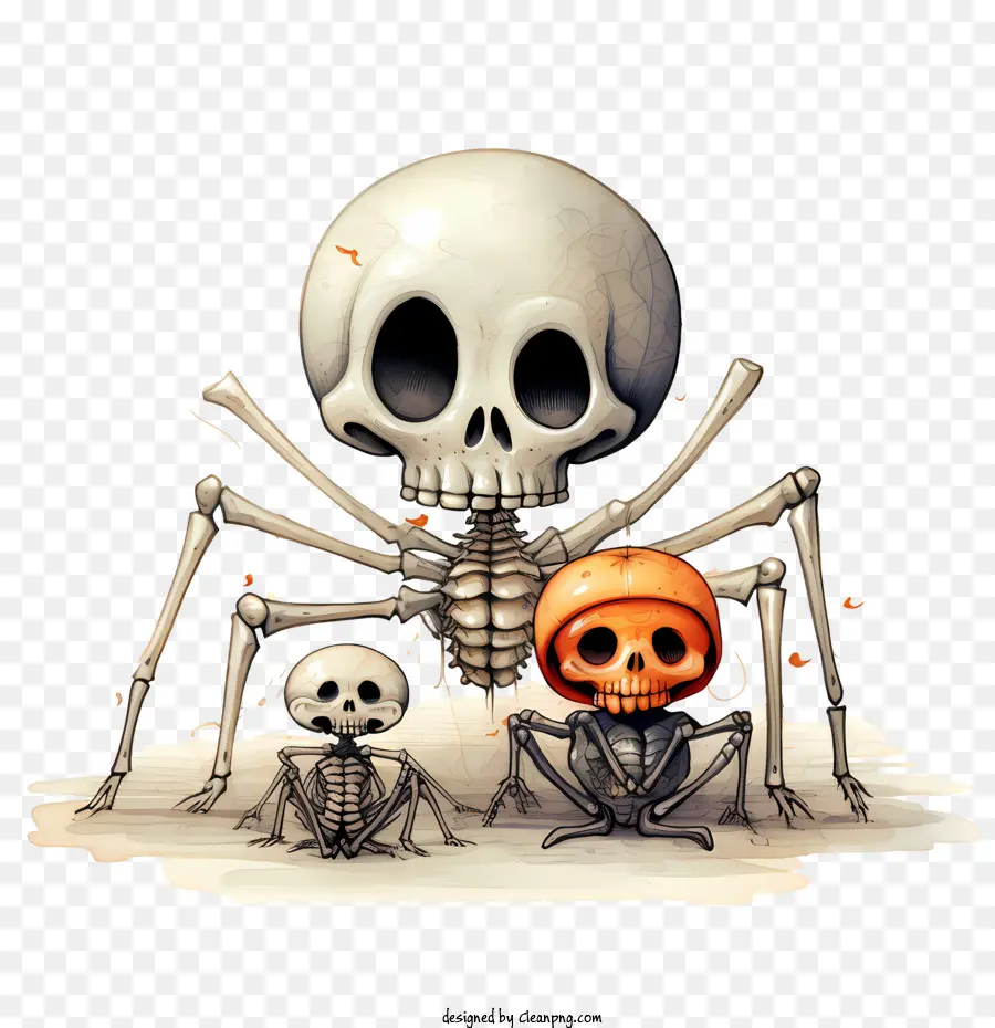 Crâne D'halloween，Squelette PNG