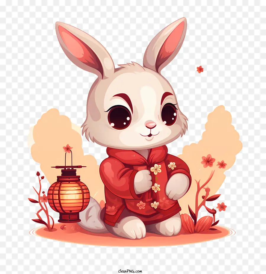 Lapin Et Lanterne，Mi Automne PNG