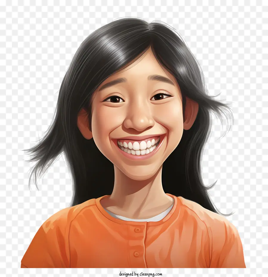 Fille Souriante，Heureux PNG