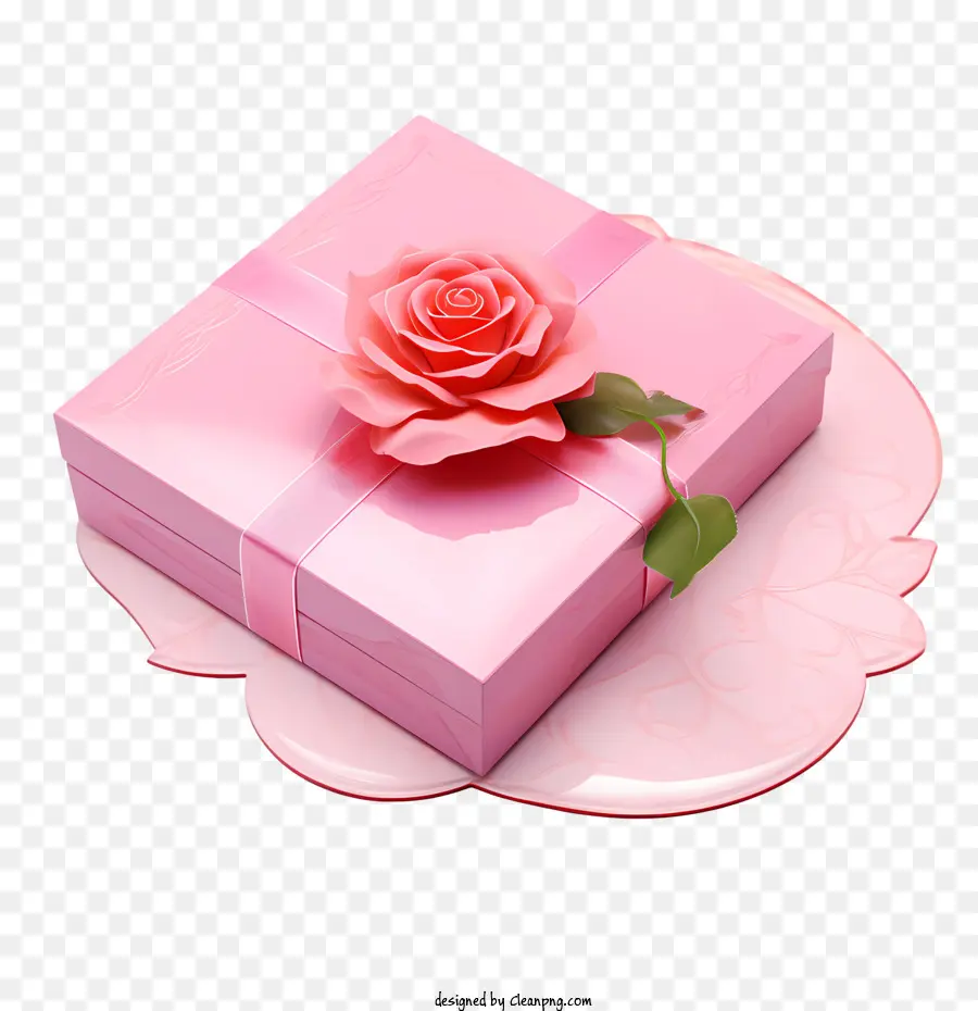 Rose De Boîte Cadeau，Rose PNG