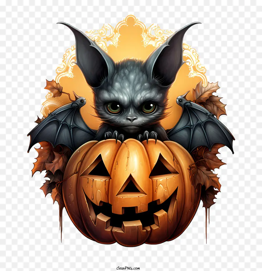 Halloween Chauve Souris，La Citrouille D'halloween PNG
