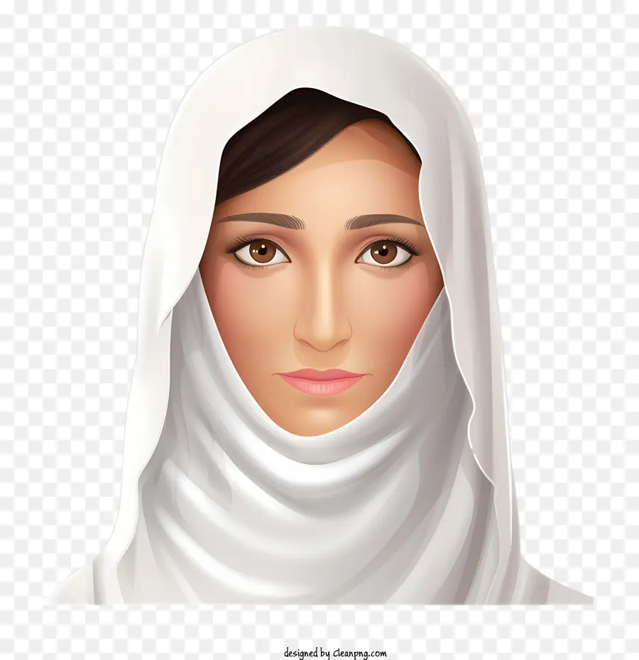 Femme Au Voile，Femme En Capuche Blanche PNG