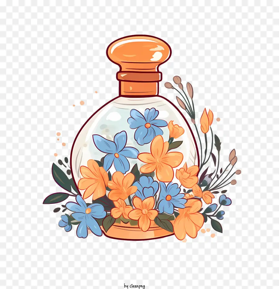 Flacon De Parfum，Bouteille De Fleurs PNG