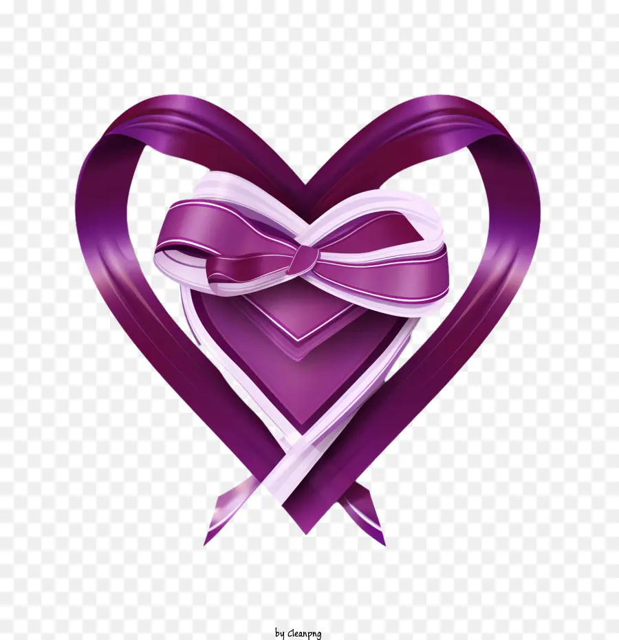 Journée Du Cœur Violet，Coeur De Ruban Violet PNG