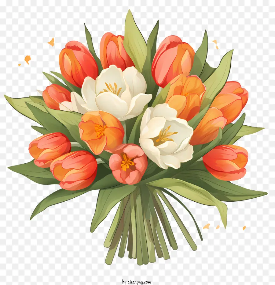 Bouquet De Tulipes，Bouquet De Fleurs Colorées PNG