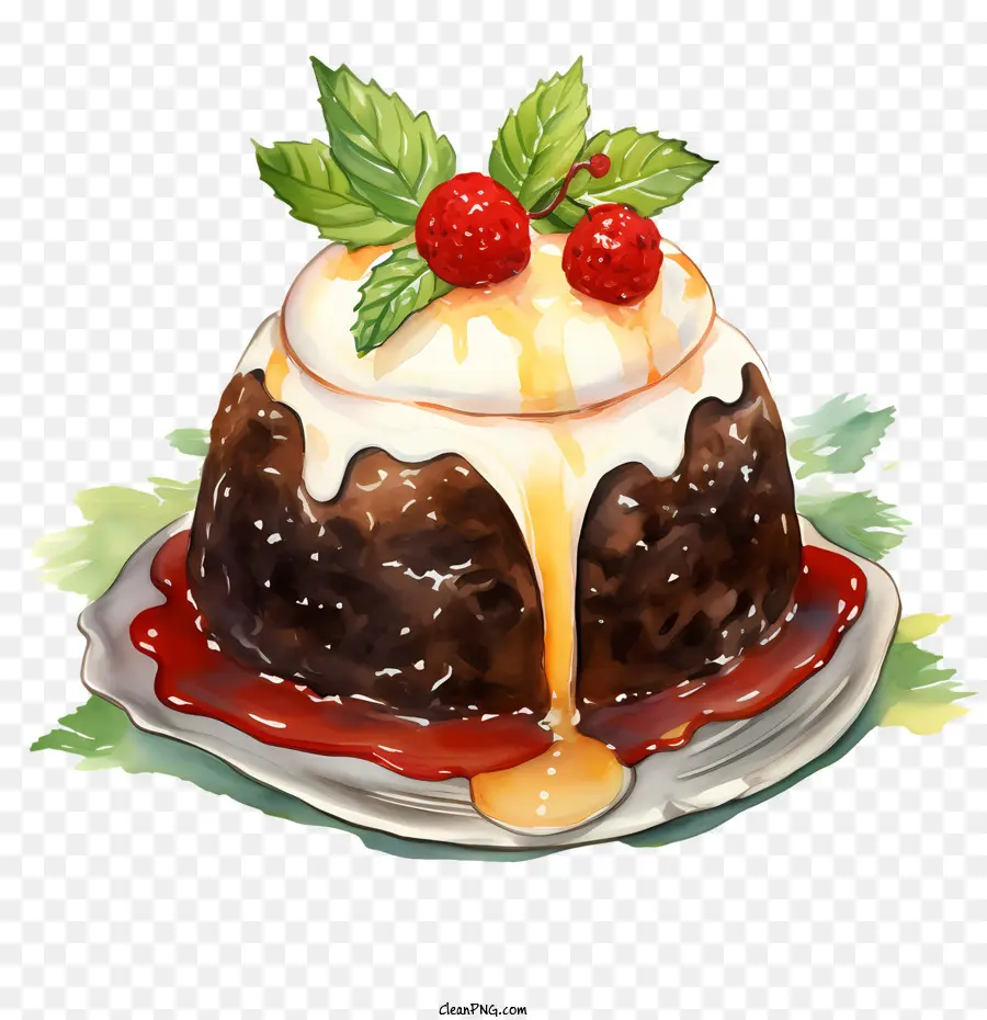 Pudding De Noël，Glaçage PNG