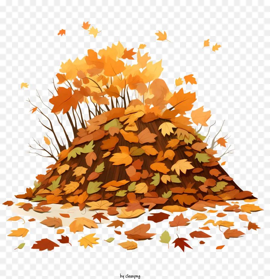 Tas De Feuilles，Feuilles D'automne PNG