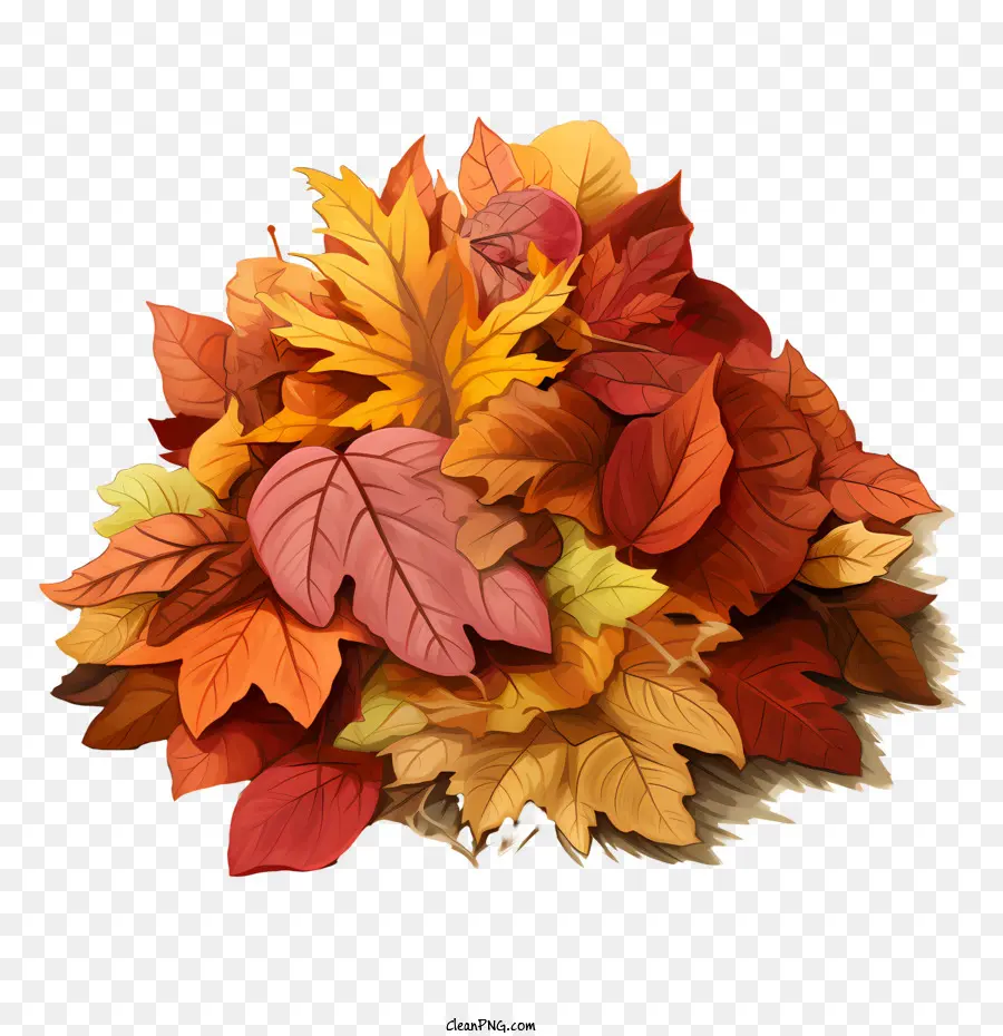 Tas De Feuilles，Feuilles D'automne PNG