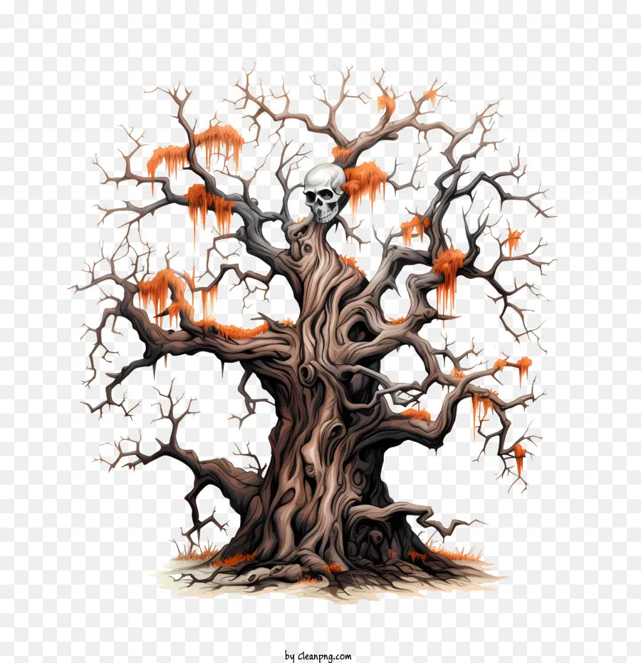 Arbre D'halloween，Arbre Effrayant PNG