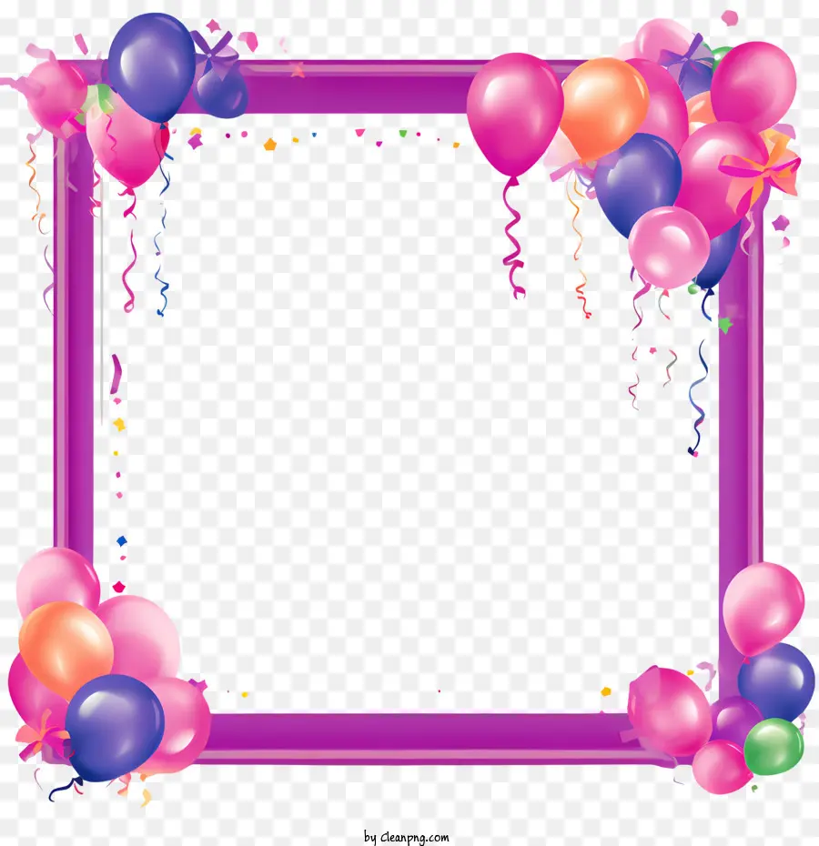 Cadre De Fête D'anniversaire，Cadre De Ballon PNG