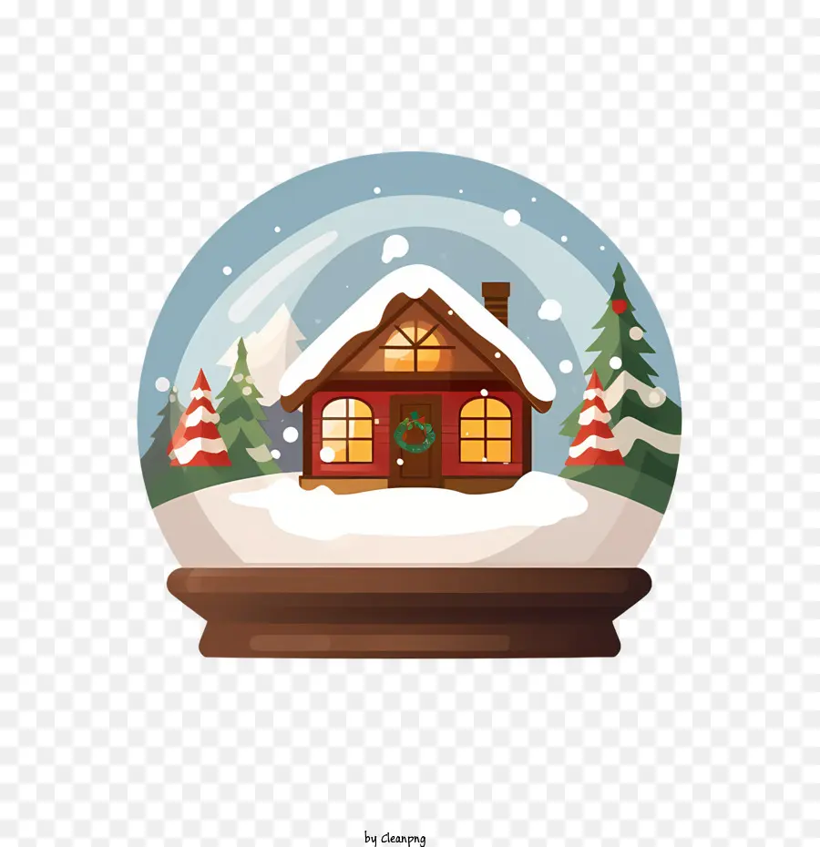 Boule De Neige De Noël，Maison D'hiver PNG