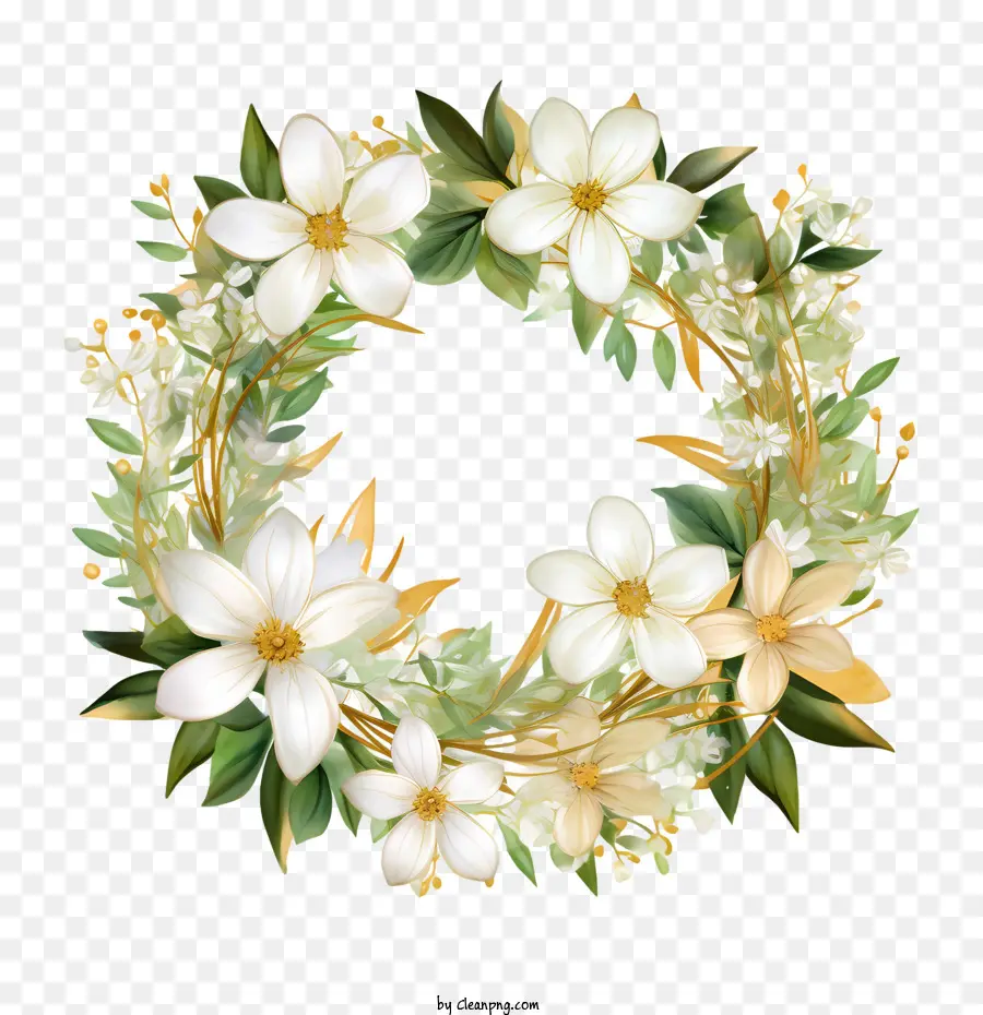 Fleurs Blanches，Couronne PNG