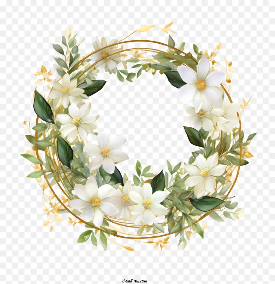 Couronne，Fleurs Blanches PNG