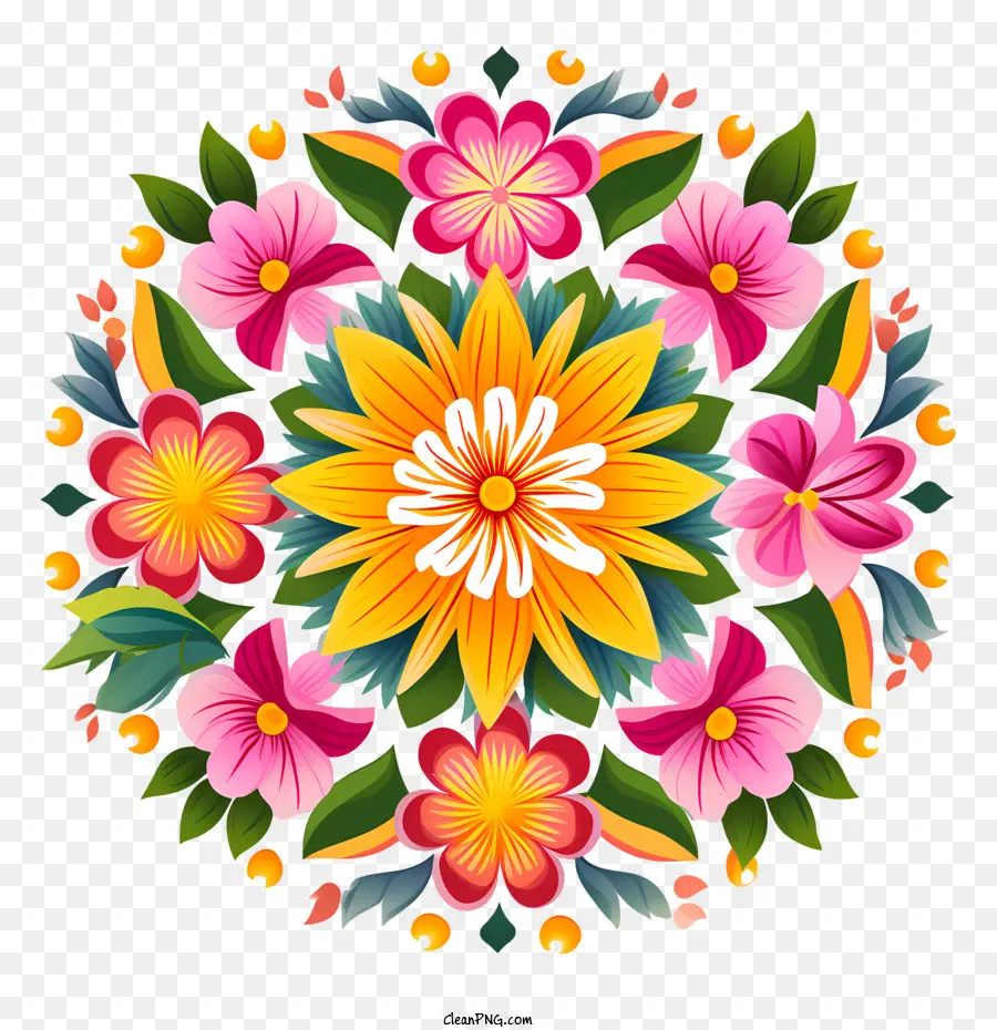 Le Nom Est Floral Rangoli，Onam PNG