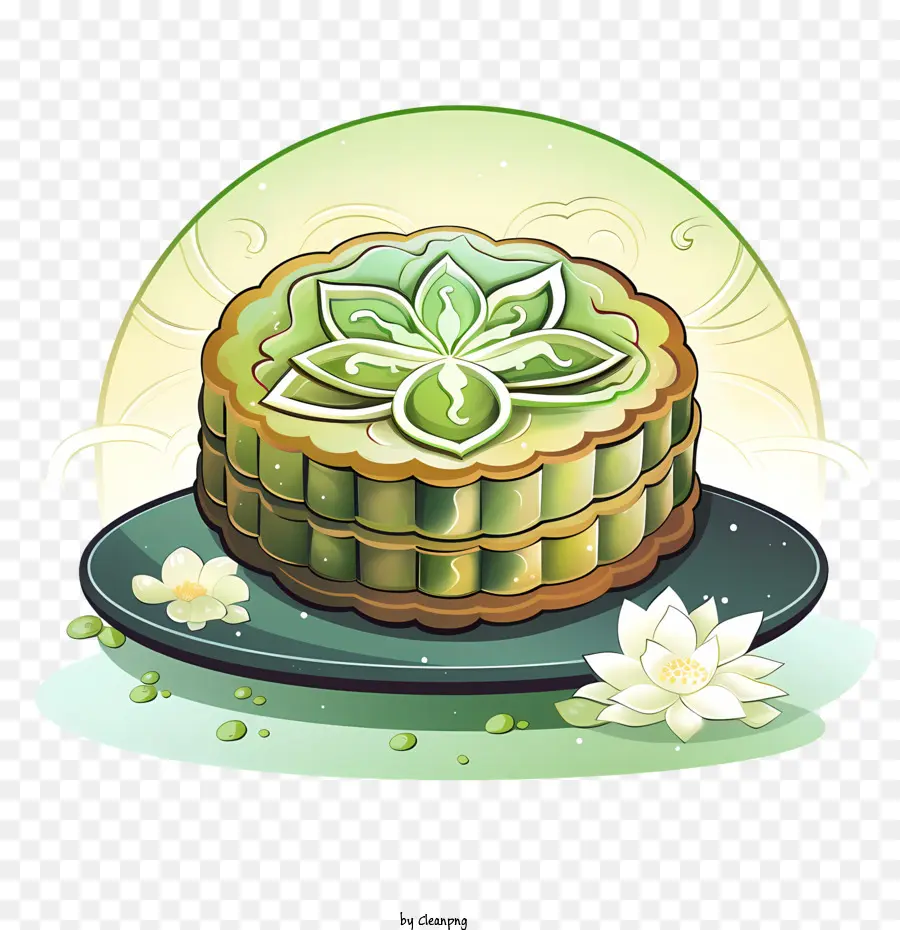 Gâteau De Lune Vert，Gâteau De Lune PNG