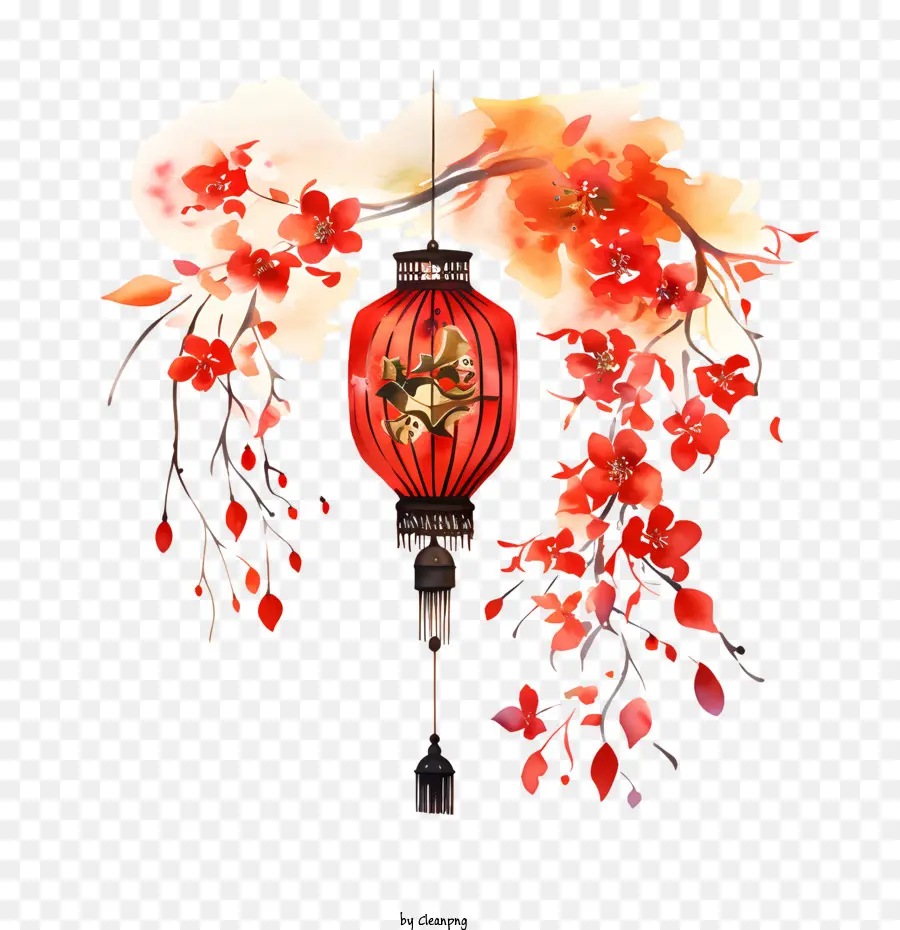 Lanterne Chinoise，Le Rouge Et Le Blanc PNG
