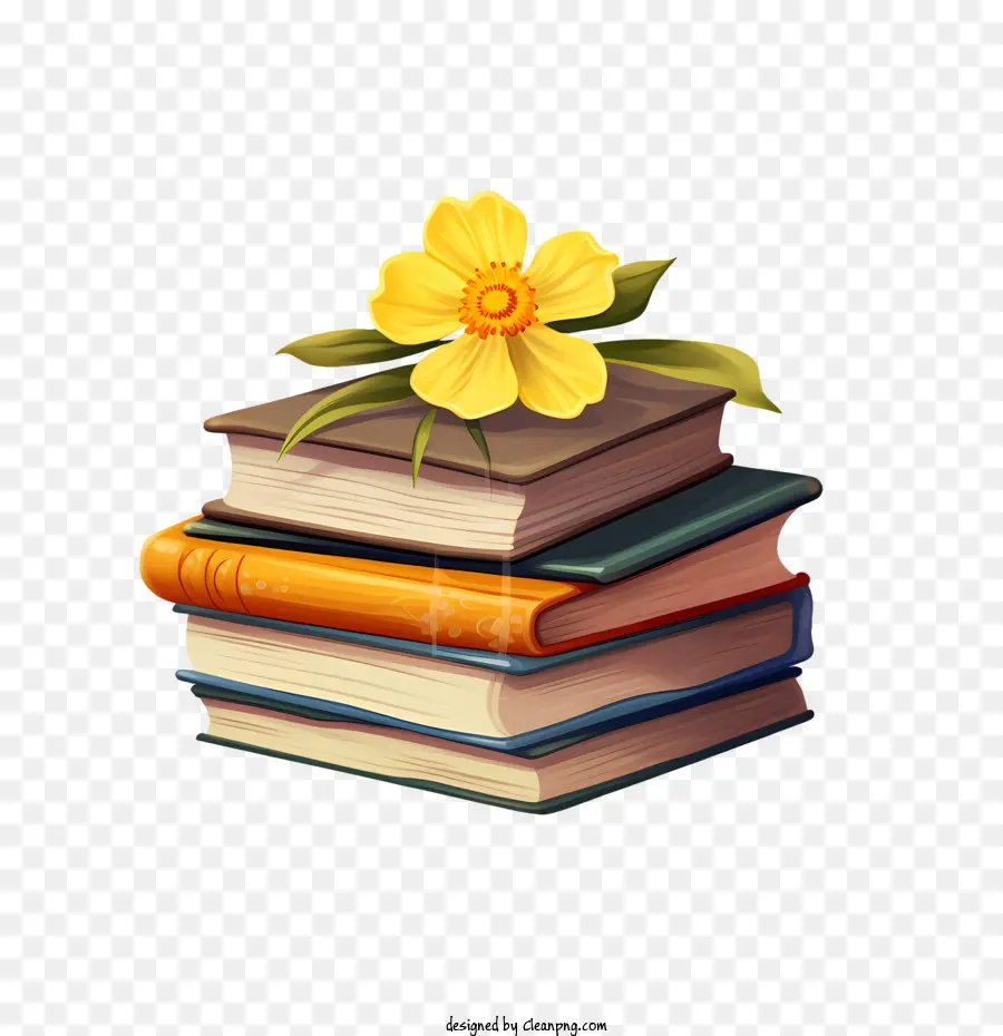 Journée Internationale De L'alphabétisation，Livres Avec Des Fleurs PNG