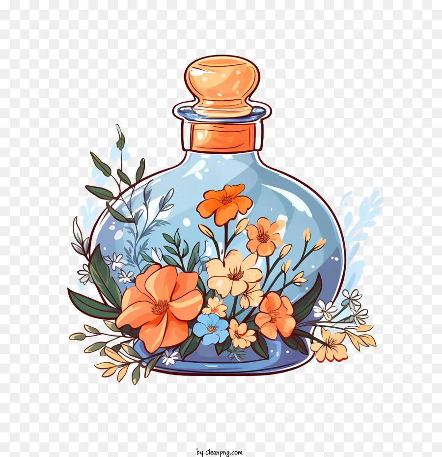 Bouteille De Parfum，Rose PNG