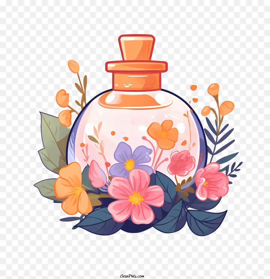 Flacon De Parfum，Fleurs PNG