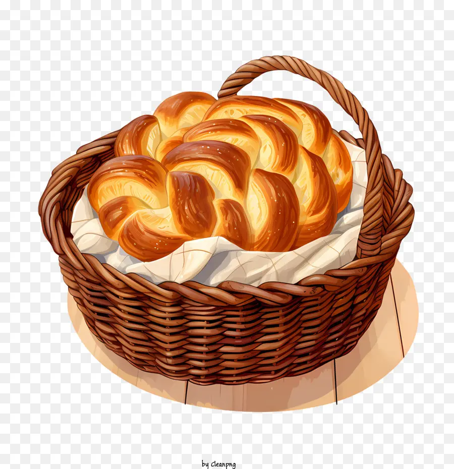 Pain Challah，Corbeille De Pain PNG