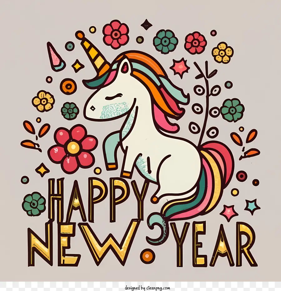 Bonne Année，Licorne PNG