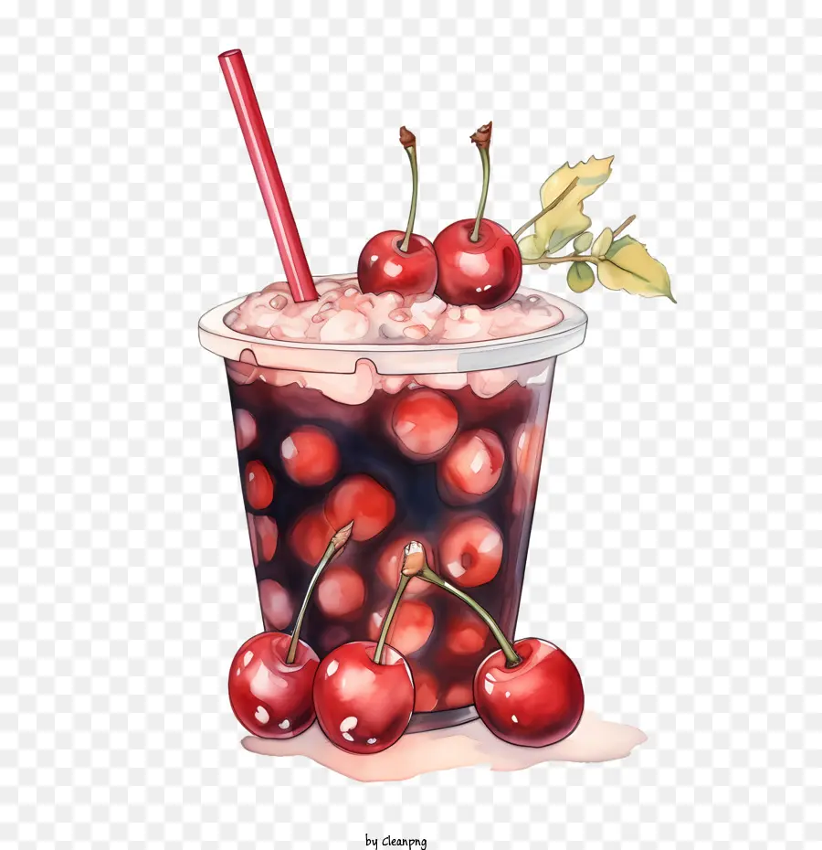 Bubble Thé Au Lait，Cerise PNG